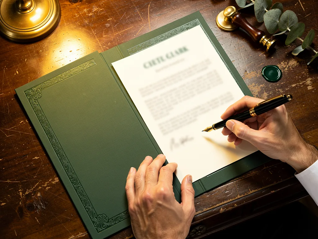 Signing business formation documents with a fountain pen